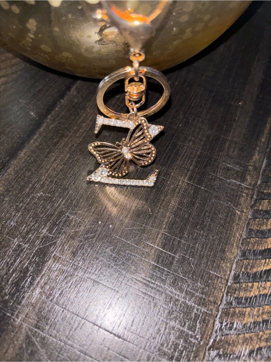 Accessories - Gold Butterfly “Z” Rhinestones Keychain - Women Accessories